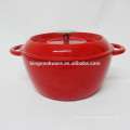 Nuevo diseño para recubrimiento de esmalte rojo fundición wok de sopa / cazuela / olla / cocotte / utensilios de cocina